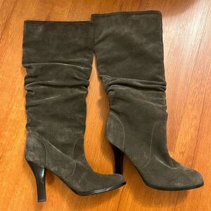 Sofft Dark Brown Suede Heeled Boots
